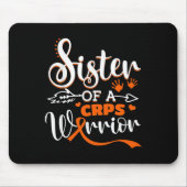 Schwester eines Kriegers CRPS Monat Orange Ri Mousepad (Vorne)