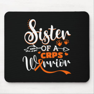 Schwester eines Kriegers CRPS Monat Orange Ri Mousepad