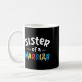 Schwester eines Kriegers - Geschenk für Autismus Kaffeetasse (Links)