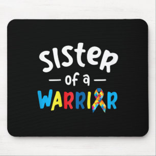 Schwester eines Kriegers - Geschenk für Autismus Mousepad