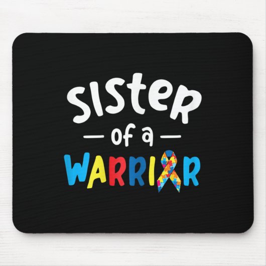 Schwester eines Kriegers - Geschenk für Autismus Mousepad (Vorne)