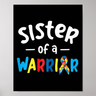 Schwester eines Kriegers - Geschenk für Autismus Poster