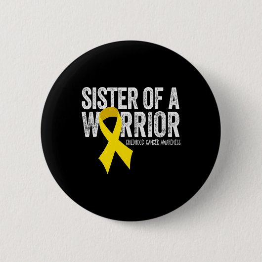 Schwester eines Kriegers Kinder-Krebs-Bewusstsein Button (Vorderseite)