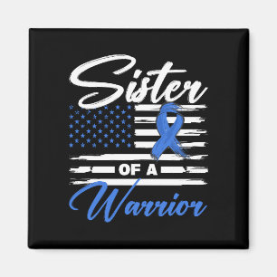 Schwester eines Kriegers USA-Flagge Darmkrebs Magnet