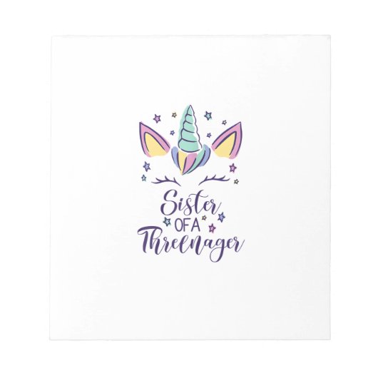 Schwester eines Threenagers Mädchen 3. Geburtstag Notizblock (Vorderseite)