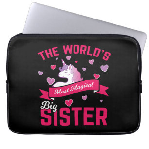 Schwester Einhorn Geschenk große Schwester magisch Laptopschutzhülle
