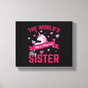 Schwester Einhorn Geschenk große Schwester magisch Leinwanddruck