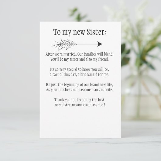 Schwester Einladung (Stehend Vorderseite)