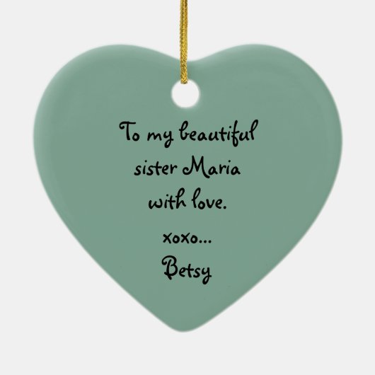 Schwester-Foto-Andenken-Verzierung Keramikornament (Hinten)