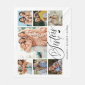 Schwester Foto Collage Typografie Keepake Fleecedecke (Vorderseite)