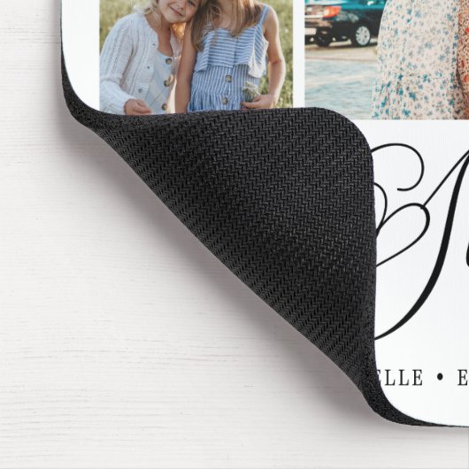 Schwester Foto Collage Typografie Keepake Mousepad (Ecke)