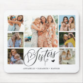 Schwester Foto Collage Typografie Keepake Mousepad (Vorne)