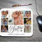 Schwester Foto Collage Typografie Keepake Mousepad