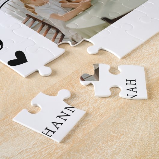 Schwester Foto Collage Typografie Keepake Puzzle (Seite)