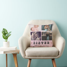 Schwester-Fotocollage – Unterschiedliche Altersstu Kissen