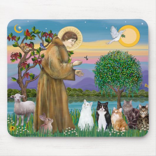 Schwester Frances segnet 5 Katzen Mousepad (Vorne)