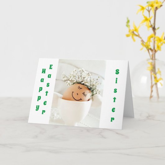 ***SCHWESTER*** FROHE OSTERN KARTE (Gelbe Blume)