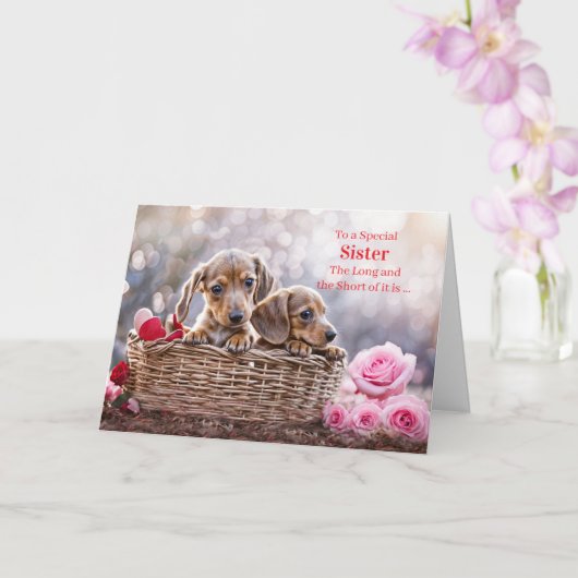 Schwester Frohen Valentinstag Cute Karte (Orchidee)