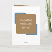 Schwester fügen Sie Namen Foto blau braun Geburtst Karte (Rückseite)