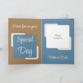 Schwester fügen Sie Namen Foto blau braun Geburtst Karte (Innenseite)