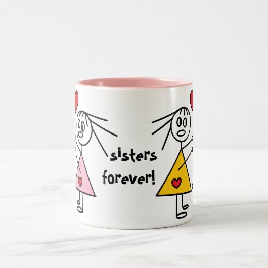 Schwester-für immer entzückende zweifarbige tasse (Mittel)