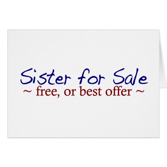 Schwester für Verkauf (Vorderseite (Horizontal))