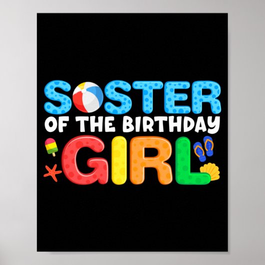 Schwester Geburtstag Mädchen Kinder Strandball The Poster (Vorne)