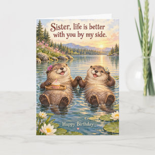 Schwester Geburtstag Süße Otter Besser An Meiner S Karte