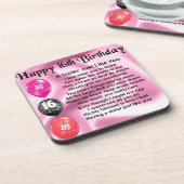 Schwester-Gedicht - 16. Geburtstag Untersetzer (Linke Seite)