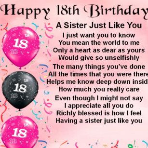 18 Geburtstag Schwester Geschenke Zazzle De
