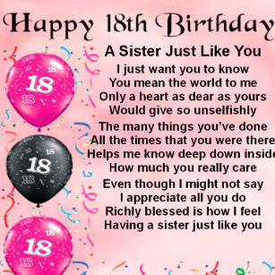 18 Geburtstag Schwester Geschenke Zazzle De