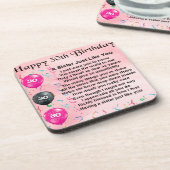 Schwester-Gedicht - 30. Geburtstags-Entwurf Untersetzer (Linke Seite)