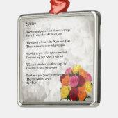 Schwester-Gedicht - Blumen Ornament Aus Metall (Links)