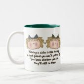 Schwester-Gedichtspaß-Kaffee-Tasse Zweifarbige Tasse (Links)