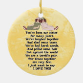 Schwester-Gedichtverzierung Keramik Ornament (Hinten)