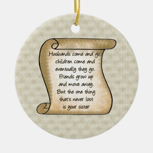 Schwester-Gedichtverzierung Keramikornament (Vorne)