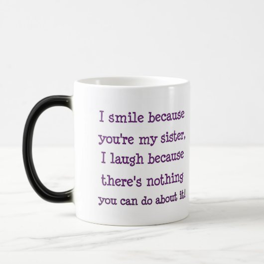 Schwester-Geschenk-Tasse mit Verwandlungstasse (Links)