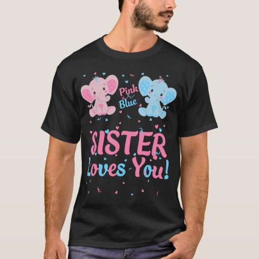 Schwester Geschlecht offenbart Elephant rosa oder T-Shirt (Vorderseite)
