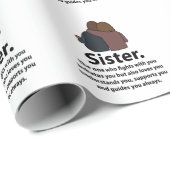 Schwester-Geschwister-Zitat Geschenkpapier (Rolleneckpunkt)