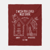 Schwester Gift Ich wünschte, Sie leben neben dem F Fleecedecke (Vorderseite)