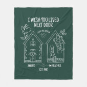 Schwester Gift Ich wünschte, Sie leben neben dem F Fleecedecke (Vorderseite)