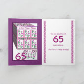 SCHWESTER - glücklicher 65. Geburtstag Karte (Innenseite)