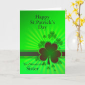 Schwester, Happy St Patrick's Day Card Karte (Gelbe Blume)