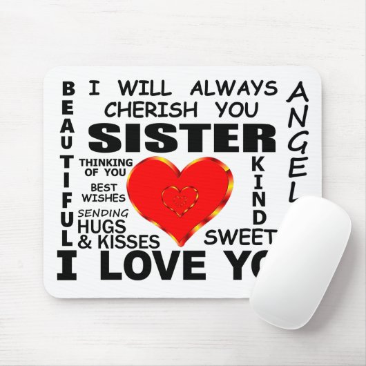 Schwester I Liebe You Mousepad (Mit Mouse)