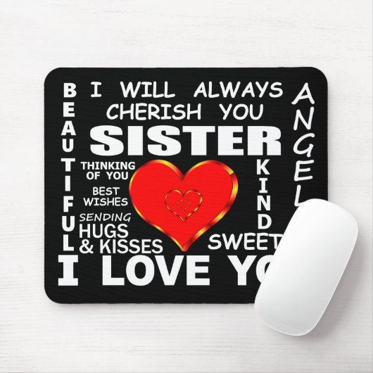 Schwester I Liebe You Mousepad (Mit Mouse)