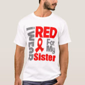 Schwester - Ich trage Red Ribbon T-Shirt (Vorderseite)