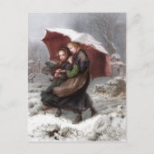 Schwester im Winter Postkarte (Vorderseite)