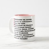 Schwester in der Bruderschafts-Tasse Zweifarbige Tasse (Vorderseite Links)