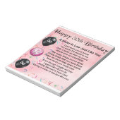 Schwester in Jura Gedicht - 50. Geburtstag Notizblock (Rotiert)