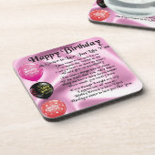 Schwester in Jura Gedicht - Happy Birthday Design Untersetzer (Linke Seite)